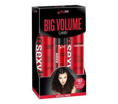 Набор для придания объема волосам (шампунь, кондиционер, спрей) Sexy Hair Big Volume Care